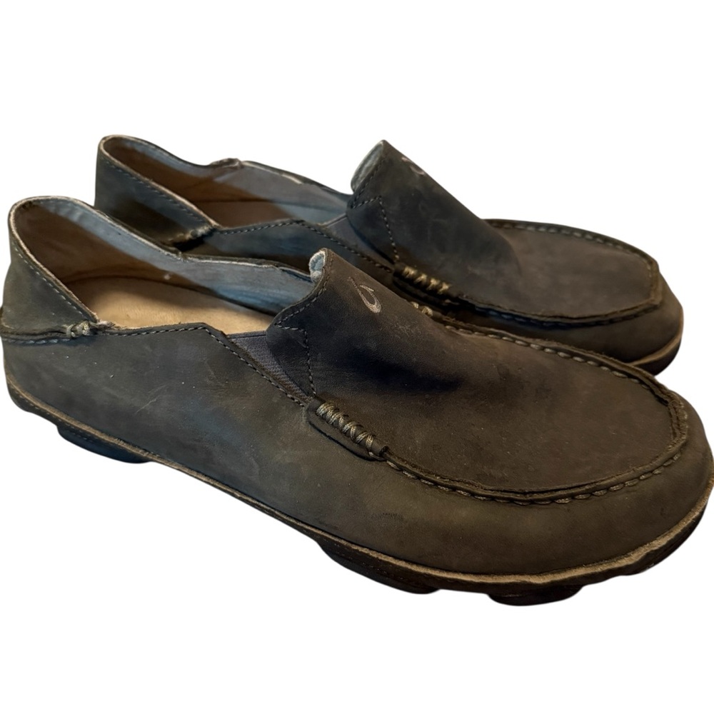 Olukai Moloa Charcoal Men's Slip-On Loafers size 9.5